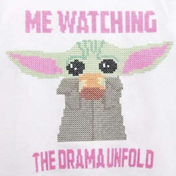 Zara Tops - ZARA x Star Wars “Me Watching the Drama Unfold” Baby Yoda Tee – White, Size M
